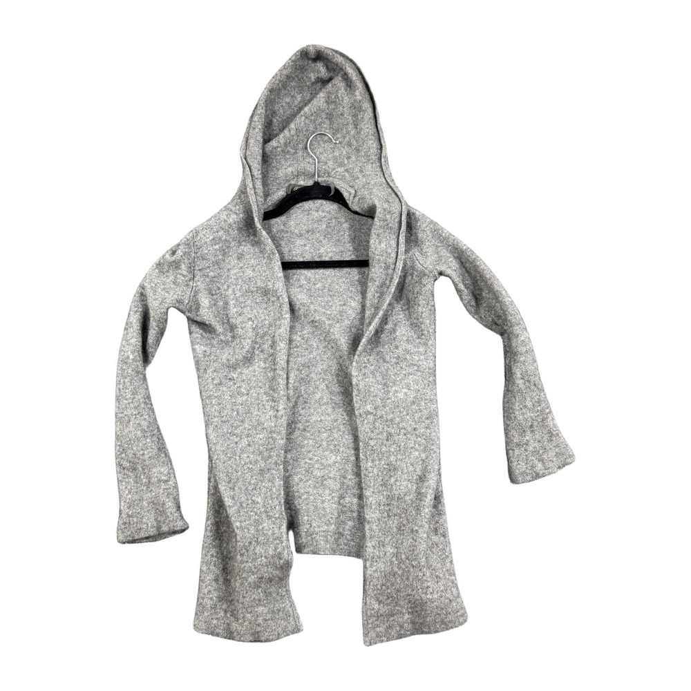 Christopher Fischer 100% Cashmere Hooded Open Front Cardigan Gray Womens M